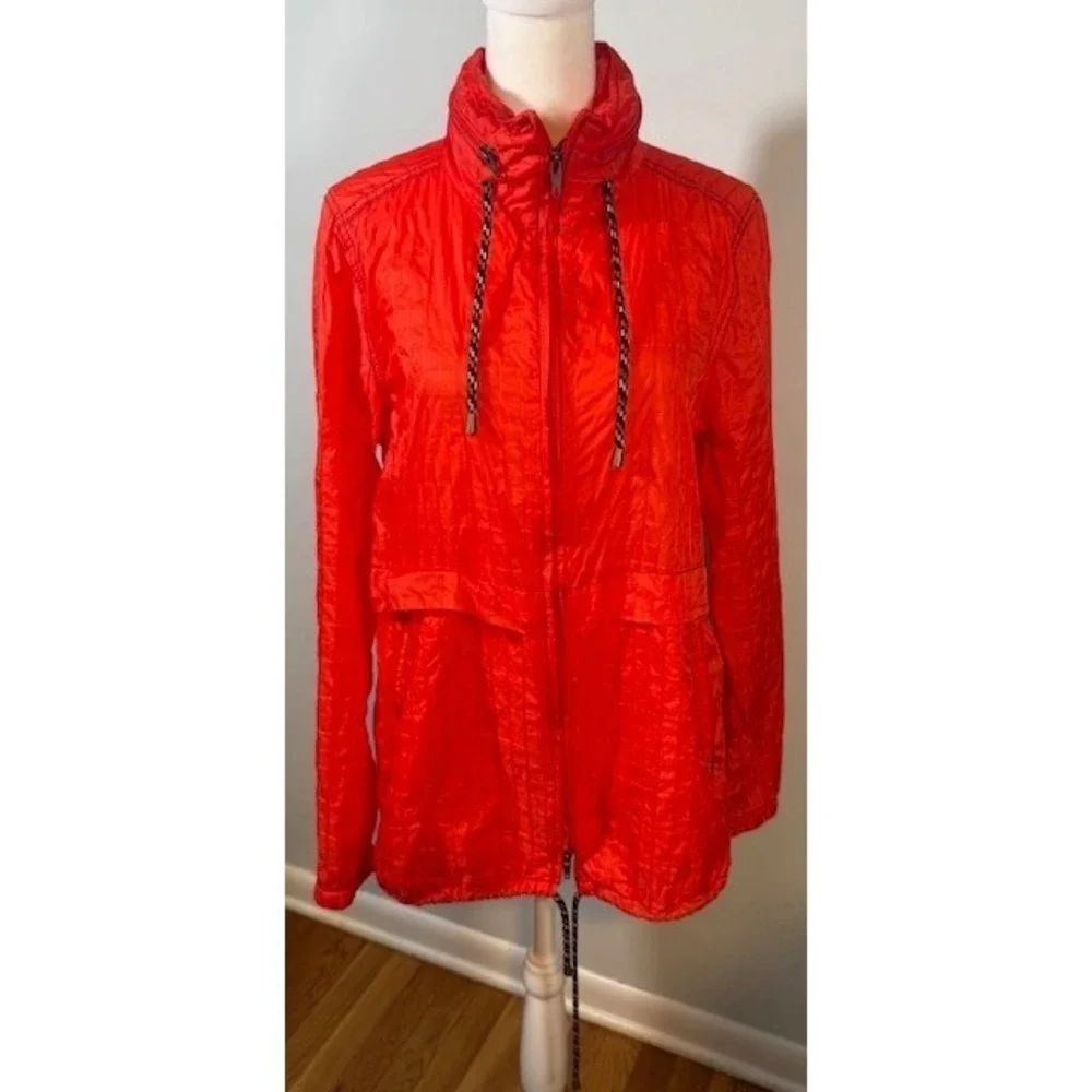 Free People Festival‎ Parachute Jacket Size L Packable Windbreaker Orange - Picture 2 of 12